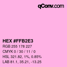 Color code: HEX #FFB2E3 | qconv.com