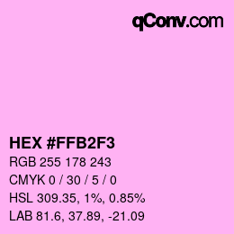Color code: HEX #FFB2F3 | qconv.com