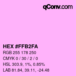 Color code: HEX #FFB2FA | qconv.com