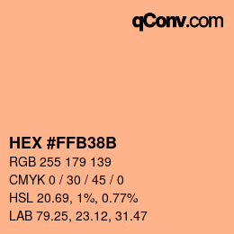 Color code: HEX #FFB38B | qconv.com