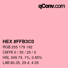 Color code: HEX #FFB3C0 | qconv.com