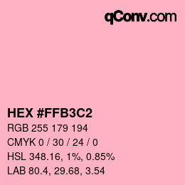 Color code: HEX #FFB3C2 | qconv.com