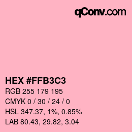 Color code: HEX #FFB3C3 | qconv.com