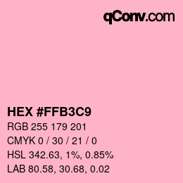 Color code: HEX #FFB3C9 | qconv.com