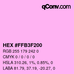 Color code: HEX #FFB3F200 | qconv.com