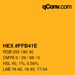 Color code: HEX #FFB41E | qconv.com