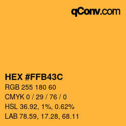 Code couleur: HEX #FFB43C | qconv.com