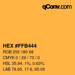 Color code: HEX #FFB444 | qconv.com