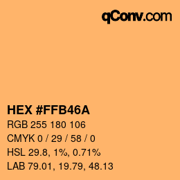 Color code: HEX #FFB46A | qconv.com