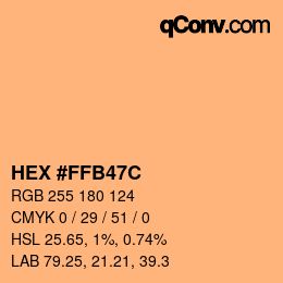 Color code: HEX #FFB47C | qconv.com