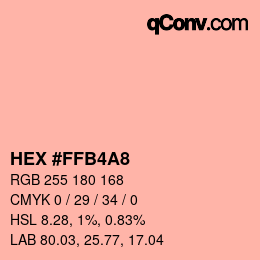 Color code: HEX #FFB4A8 | qconv.com