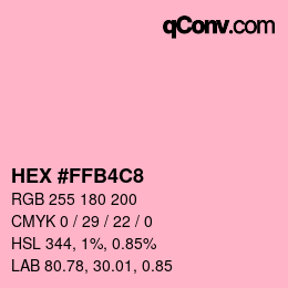 颜色代码: HEX #FFB4C8 | qconv.com
