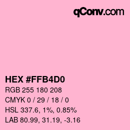 カラーコード: HEX #FFB4D0 | qconv.com