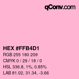 Color code: HEX #FFB4D1 | qconv.com