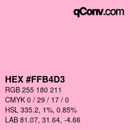 Color code: HEX #FFB4D3 | qconv.com