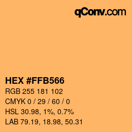 Color code: HEX #FFB566 | qconv.com