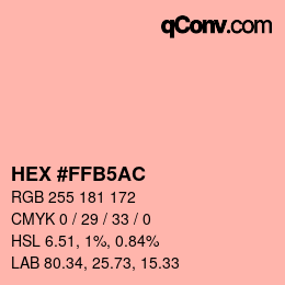 Color code: HEX #FFB5AC | qconv.com