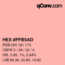 Color code: HEX #FFB5AD | qconv.com