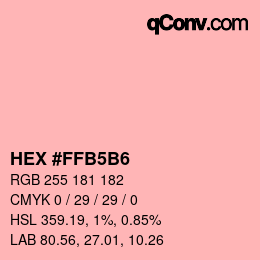 カラーコード: HEX #FFB5B6 | qconv.com