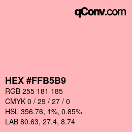 Color code: HEX #FFB5B9 | qconv.com