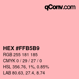 Color code: HEX #FFB5B9 | qconv.com