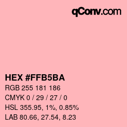 Color code: HEX #FFB5BA | qconv.com