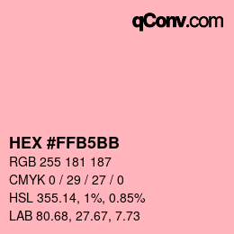 Color code: HEX #FFB5BB | qconv.com