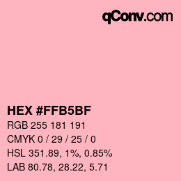 Color code: HEX #FFB5BF | qconv.com