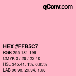 Color code: HEX #FFB5C7 | qconv.com
