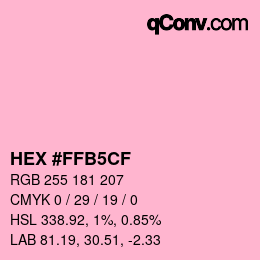 Color code: HEX #FFB5CF | qconv.com