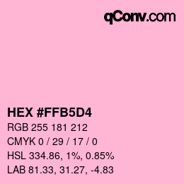 Color code: HEX #FFB5D4 | qconv.com