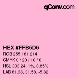 カラーコード: HEX #FFB5D6 | qconv.com