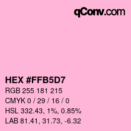 Color code: HEX #FFB5D7 | qconv.com