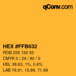 Color code: HEX #FFB632 | qconv.com