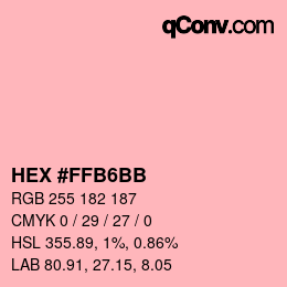 Color code: HEX #FFB6BB | qconv.com