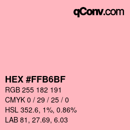Farbcode: HEX #FFB6BF | qconv.com