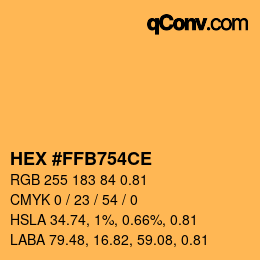 Farbcode: HEX #FFB754CE | qconv.com