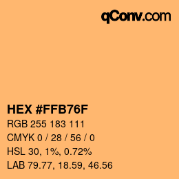 Color code: HEX #FFB76F | qconv.com