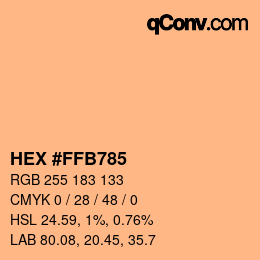 Color code: HEX #FFB785 | qconv.com