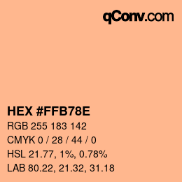 Color code: HEX #FFB78E | qconv.com