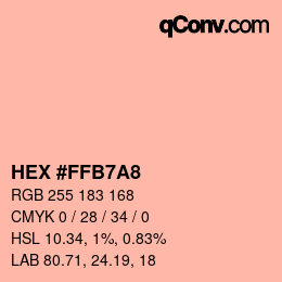 Color code: HEX #FFB7A8 | qconv.com