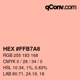 カラーコード: HEX #FFB7A8 | qconv.com