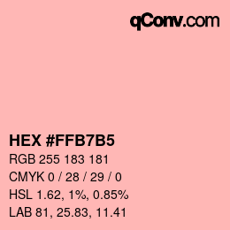 Color code: HEX #FFB7B5 | qconv.com