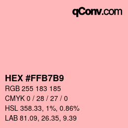 Color code: HEX #FFB7B9 | qconv.com