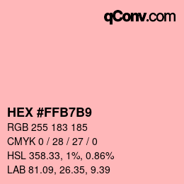カラーコード: HEX #FFB7B9 | qconv.com