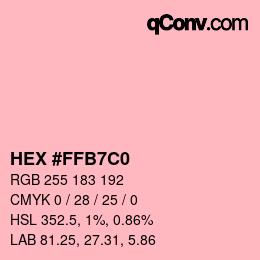 Color code: HEX #FFB7C0 | qconv.com