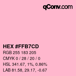 Color code: HEX #FFB7CD | qconv.com