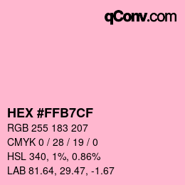 Color code: HEX #FFB7CF | qconv.com