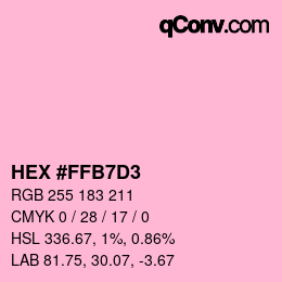 Color code: HEX #FFB7D3 | qconv.com