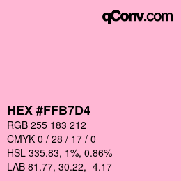 Color code: HEX #FFB7D4 | qconv.com